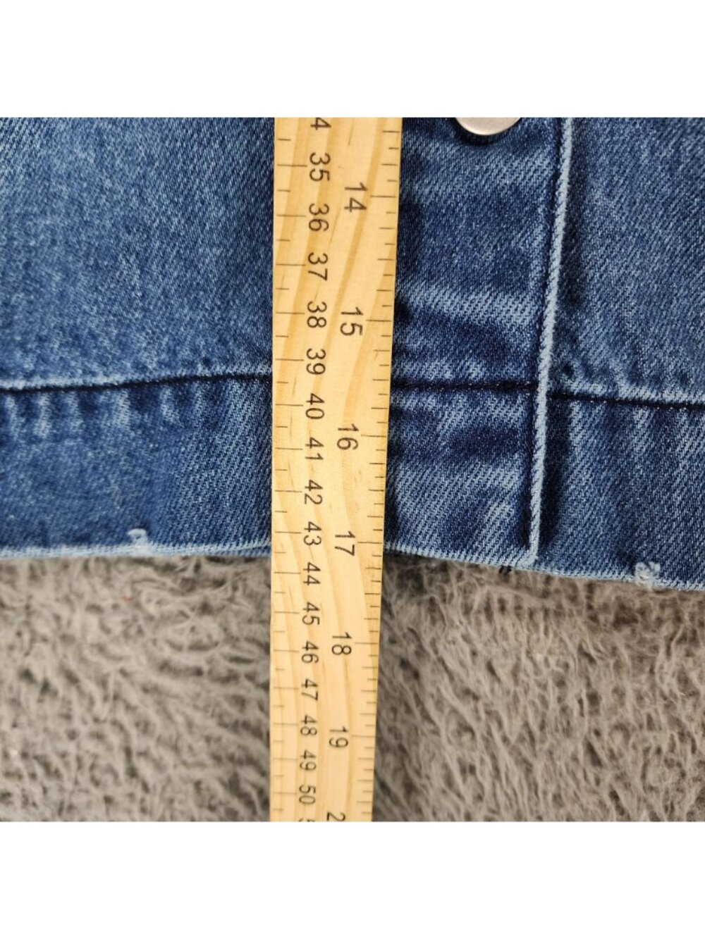 H&M Skirt Womens 8 Blue Cotton Denim Button Jean Mini - Picture 3 of 8